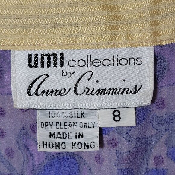 Vintage UMI Collections by Anne Crimmins Silk Gypsy Floral Boho Maxi Dress 8 - Picture 11 of 12